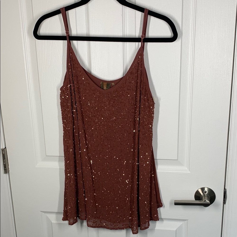 Aratta sequin front tank top size large